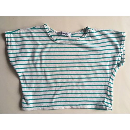 Haut / T.Shirt / Top Fille Raye Vert &amp Blanc &#34 Jacadi &#34 Taille 6 Ans Idee Cadeau