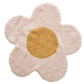 Tapis Enfant En Forme De Fleur En Coton Tufté Rose