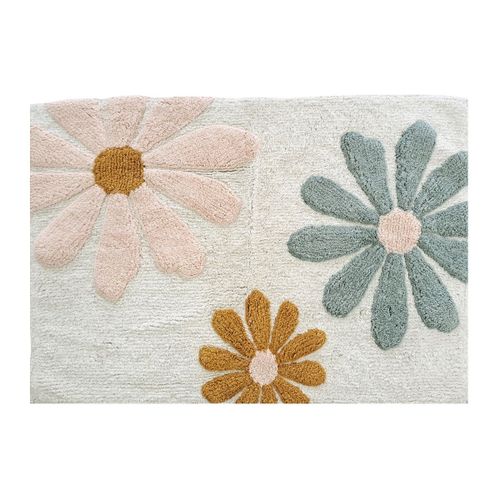 Tapis Enfant À Fleurs En Coton Tufté