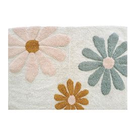 Tapis Enfant À Fleurs En Coton Tufté