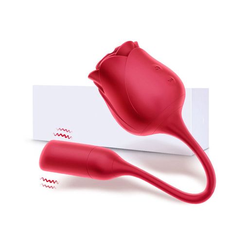 Succion Vibrant Oeuf Vibrant Rose Forme Double Choc Impulsion Sucer Dispositif De Masturbation Adulte Produits