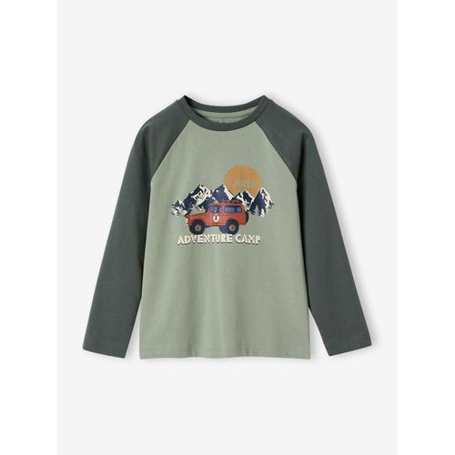 T-Shirt Motif Graphique Garçon Manches Raglan Kaki