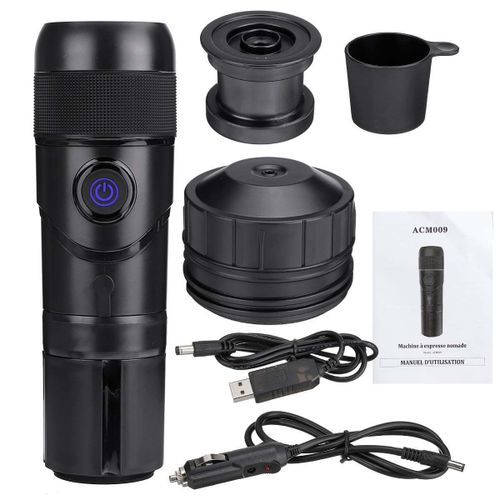 cafetiere italienne portable,machines à café automatiques,machine expresso,Compatible avec capsules nespresso dolce gusto café moulu,60ml,80W,camping,voiture (Premium,Noir)