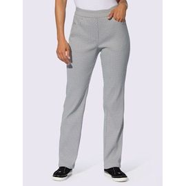 Pantalon Extensible Très Élastique - - Anthracite-Écru À Motifs