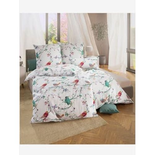 Linge De Lit Seersucker Léger - - Blanc-Vert Imprimé