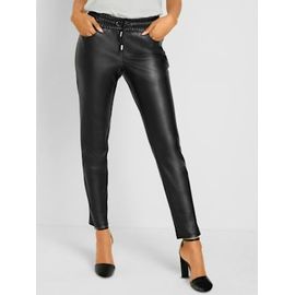 Pantalon En Synthétique Ceinture Élastique Confortable - - Noir