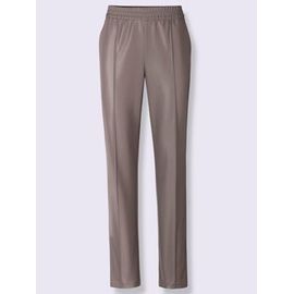 Pantalon En Synthétique Imitation Cuir Souple - - Taupe Foncé