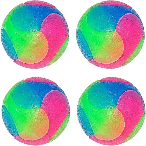 Led Balle Jouet Pour Chien Balle Lumineuse Rebondissante Interactive Avec Clignotant Élastique Dog Ball Jouet Pour Chien À Paillettes (4pk Large Ball)
