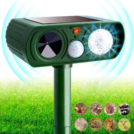 Répulsif Chat Jardin À Ultrasons, 5 Modes, Alimenté Par Usb Ou Solaire, Répulsif Chats Avec Piquet Au Sol