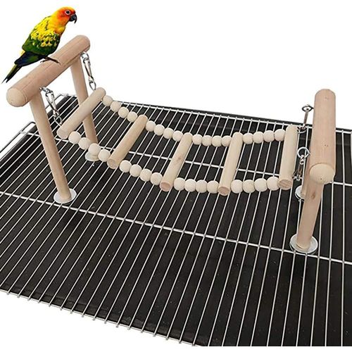 Jouet De Support De Perchoirs D'oiseau, Jouets D'echelle Escalade En Bois De Balançoire, Gymnases De Jeu Pour Perroquet Cage À Oiseaux