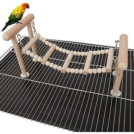 Jouet De Support De Perchoirs D'oiseau, Jouets D'echelle Escalade En Bois De Balançoire, Gymnases De Jeu Pour Perroquet Cage À Oiseaux