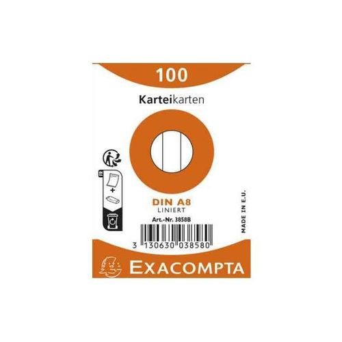 Exacompta Fiches Bristol, A8, Ligné, Assorti