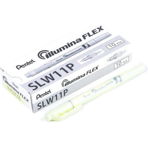 Pentel Lot De 10 Surligneurs Illumina Flex Pastel, Jaune Pastel