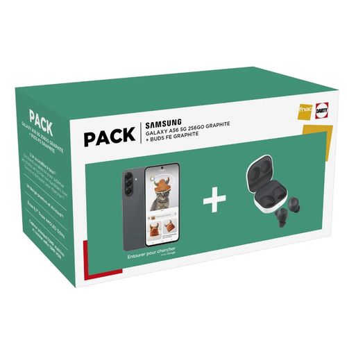 Pack Samsung Galaxy A56 5G 256Go Graphite + Buds FE Graphite