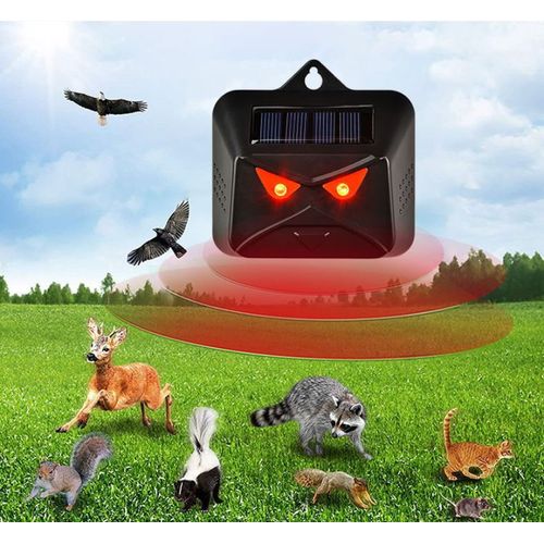 2pcs Solar Animal Repeller,¿Il De Prédateur À Énergie Solaire Avec Deux Lumières Clignotantes Rouges.Répulsif Imperméable De Jardin Ou De Ferme Pour Chats,Chiens,Renards,Oiseaux Ou Mouffettes