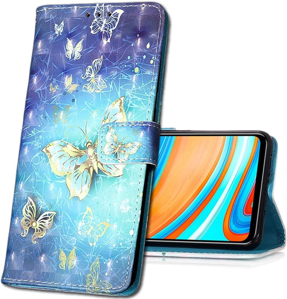 Coque Pour Oppo Find X2 Neo, Etui Nouveau 3d Effet Cuir Pu+Tpu Silicone Carte Antichoc Support Portefeuille Magnetique Creatif Housse Pour Oppo Find X2 Neo 5g. Yb Gold Butterfly