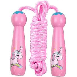 Corde À Sauter Enfants, Corde À Sauter Réglable Xqday Avec Poignée En Bois 2,6 M, Cadeau Xqday Ideal