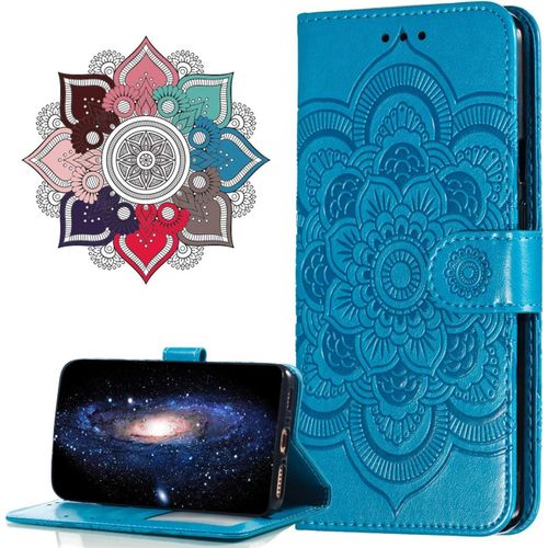Cuir Premium Coque Pour Nokia 1.3, [Stand Support] [Porte-Cartes De Credit] [Fermeture Magnetique] Portefeuille Etui Housse Pour Nokia 1.3. Ld Mandala Blue
