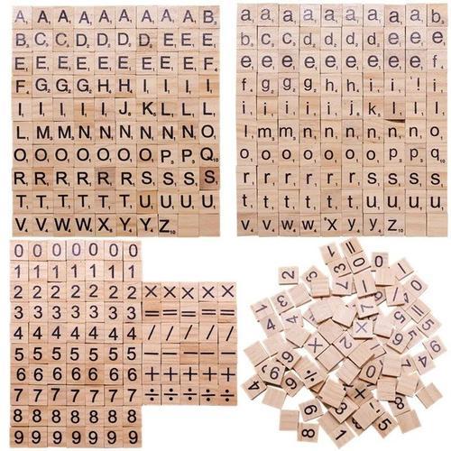 Acheter lot de 100 lettre en bois type scrabble en ligne