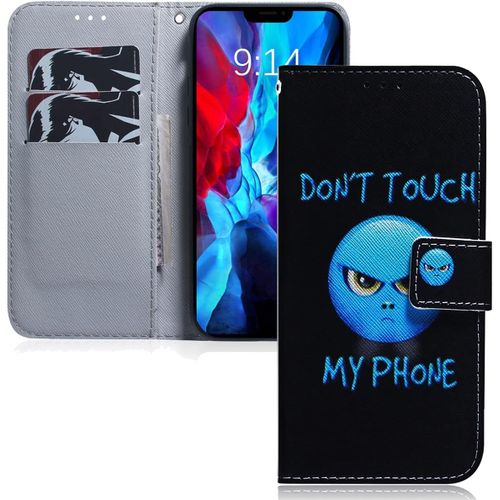 Cuir Premium Coque Pour Huawei Y6p, Durable Leger Classique Concu Etui En Pu Cuir Portefeuille Etui Housse Pour Huawei Y6p. Ef Angry Face