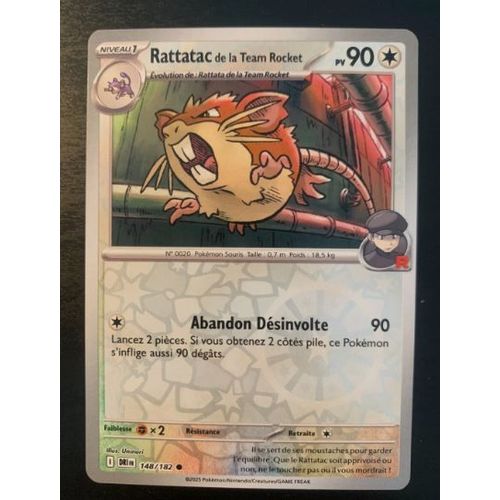 Pokemon Rattatac De La Team Rocket 148 / 182 Reverse Ev10 Rivalités Destinées