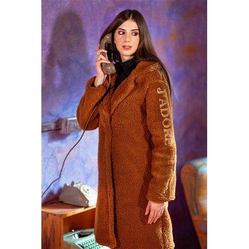 Manteau Teddy Femme En Fausse Fourrure Avec Application De Paillettes Personnalisées "J'adore"