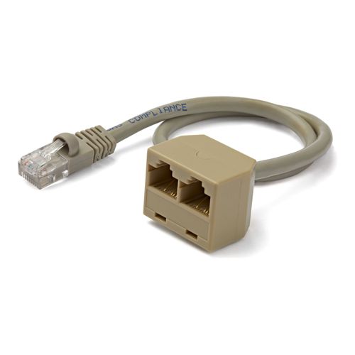 StarTech.com Splitter RJ45 - Cat5 / Cat 5e - Répartiteur Ethernet 2 vers 1 - 1x RJ45 (M) 2x RJ45 (F) - Adaptateur RJ45 - Doubleur Ethernet - Répartiteur de réseau - RJ-45 (M) pour RJ-45 (F)