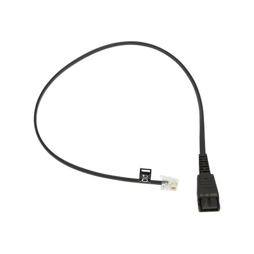 Jabra - Câble Pour Casque Micro - Rj-10 Mâle Pour Déconnexion Rapide Mâle - Charbon - Pour Jabra Gn 2100, Gn 2200 Duo, Gn 2200 Mono