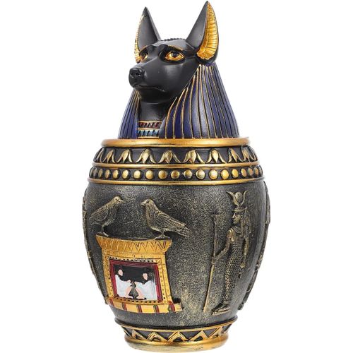asas456-Figurine En Forme D'Ancien Chat Égyptien Vase Égyptien Exotique Statue De Chien Égyptien Décorative Figurine De Collection Chien Égyptien Pour Ornements Ménagers Artisanat