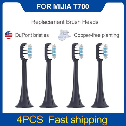 Têtes de brosse de rechange pour brosse à dents électrique sonique XIAOMI MIJIA T700,paquet scellé,tête de brosse à dents à poils souples,4/8 pièces - Type 4 PCS white