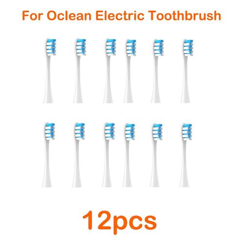 Têtes de brosse à dents de rechange,12 pièces,pour tous les Oclean X/X PRO/Z1/F1/One/Air 2/SE,nettoyage de brosse à dents électrique sonique souple - Type 12pcs blue