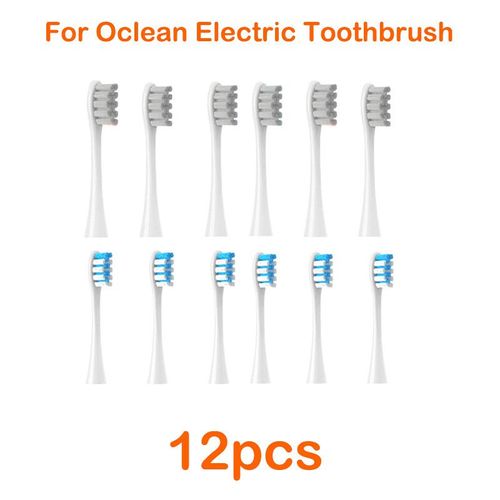 Têtes de brosse à dents de rechange,12 pièces,pour tous les Oclean X/X PRO/Z1/F1/One/Air 2/SE,nettoyage de brosse à dents électrique sonique souple - Type 6 grey 6 blue
