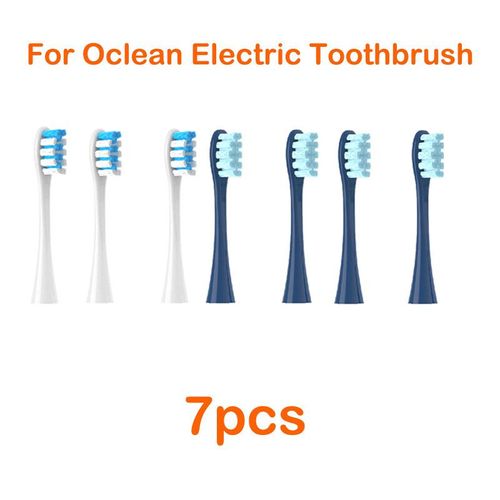 Pour Oclean Flow/X/X Pro/Z1/F1/One/Air 2/Se Têtes De Brosse Doux Dupont Sonique Brosse À Dents Poils Sous Vide 7 Pièces Têtes De Rechange - Type 3blue 4dark Blue