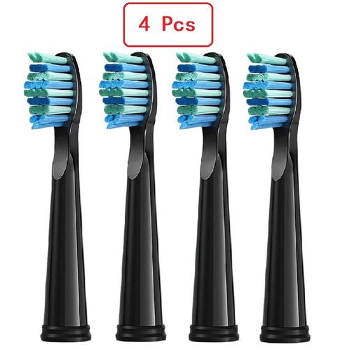 4/8/12/16 Pièces Têtes De Brosse De Rechange Pour Seago Pour Fairywill Tête De Brosse À Dents Électrique Dupont Brosse À Poils Recharge Nettoyage Des Dents - Type 4 Pcs Black