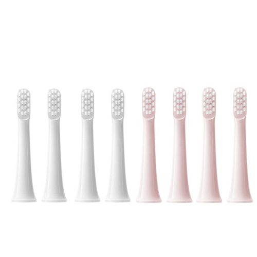 Têtes de brosse de rechange pour XIAOMI MIJIA T100,8 pièces,brosse à dents électrique sonique,aspirateur DuPont,buses adaptées à poils souples - Type 4White4Pink