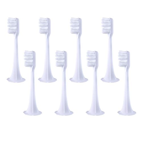Têtes de brosse de rechange pour XIAOMI MIJIA T300/500,brosse à dents électrique sonique,aspirateur DuPont,buses adaptées à poils souples,6/8 pièces - Type 8pcs White