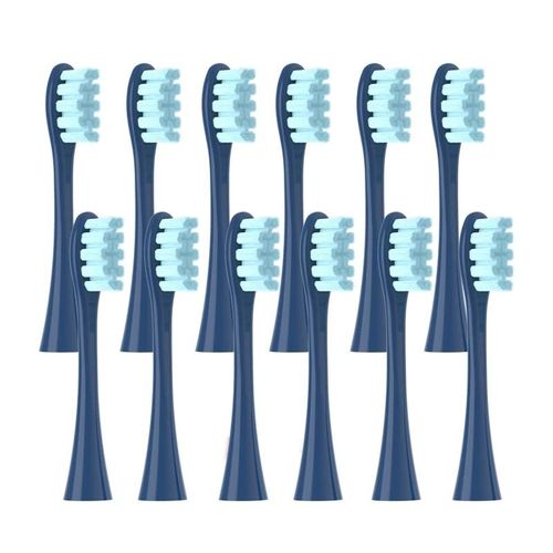 Têtes De Brosse De Rechange Emballées Sous Vide,12 Pièces,Pour Oclean X Pro/Z1/F1/One/Air 2/Se,Buses De Nettoyage En Profondeur Dupont Souples - Type 12pcs Blue