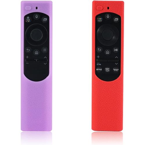 2 Pièces Protege Telecommande Protection Telecommande Coque Pour Télécommande Poursamsung Smart Tv Cellule Solaire Télécommande Antichoc Silicone Housse De Protection¿Rouge + Viole[NOU630655]