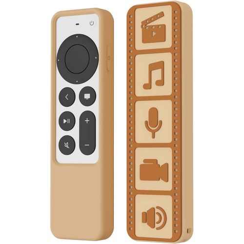 Silicone Coque Compatible Avec Tv 4K 2022/2021 Télécommande, Housse De Protection Caoutchouc Souple, Antichoc - Marron[NOU630728]