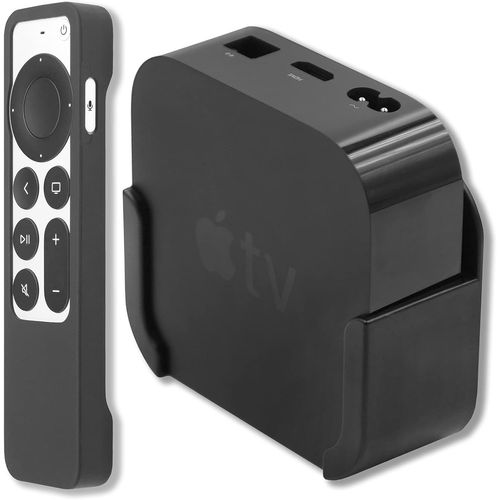 Support Mural Compatible Avec Tv 4K/Hd, Support Tv Avec agonne Et Coque De Protection Pour Télécommande Siri (2Ème Génération) (Noir)[NOU630265]
