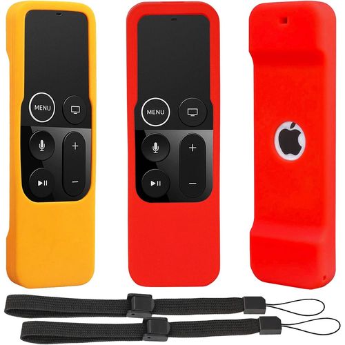 2Pcs Étuis De Protection À Distance Antidérapants Compatibles Avec Télécommandes Tv 4K 4E 5E Génération Siri - Coque En Silicone Pour Télécommande Tv 4 4K (Rouge + Orange)[NOU630325]
