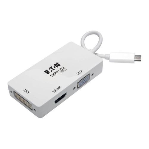 Eaton Tripp Lite Series USB Type-C (USB-C) to HDMI/DVI/VGA All-in-One Converter Adapter, Thunderbolt 3 Compatible, Ultra HD 4K x 2K (3840 x 2160) @ 30 Hz, USB C, USB Type C - Adaptateur vidéo...