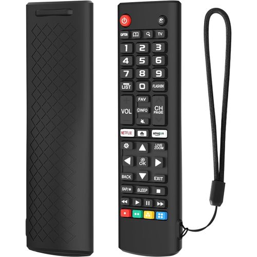 Coque Compatible Avec Lg Tv Remote Akb75095307 Akb75375604 Akb74915305, Ultra-Mince Et Léger, Anti-Chute, Anti-Collision, Housse De Protection En Silicone Pour Télécommande.Noir[NOU632395]
