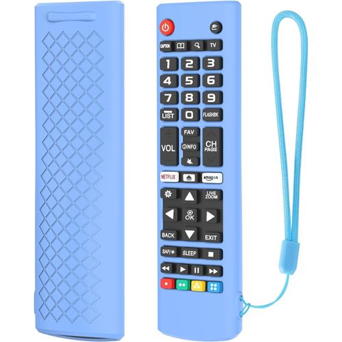 Coque Compatible Avec Lg Tv Remote Akb75095307 Akb75375604 Akb74915305, Ultra-Mince Et Léger, Anti-Chute, Anti-Collision, Housse De Protection En Silicone Pour Télécommande.Bleu Lu[NOU632396]