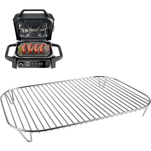 Support pour Friteuse à Air: 31 cm × 22 cm Acier Inoxydable Antiadhésif Barbecue Cuisine Support,Accessoires de Friteuse Électrique à Air pour Ninja OG701 OG751 Woodfire 7 en 1