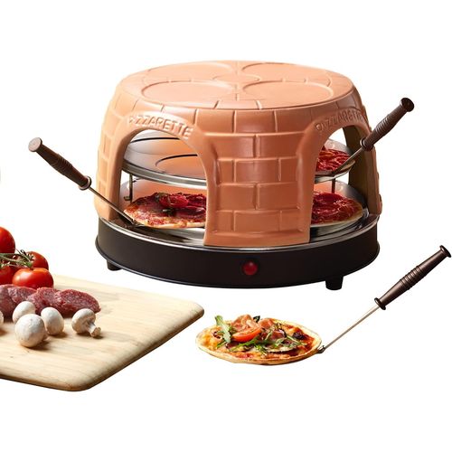 Po-116124.1 Four À Pizza, Couvercle En Terre Cuite, Fait À La Main, Design Breveté, Pour Mini Pizza, Véritable Plaisir En Famille Pour 8 Personnes[Gau641076]