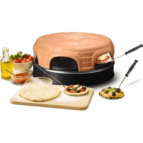 Pizzarette Po-115848.1 Four À Pizza En Terre Cuite Faite À La Main, Design Breveté, Pour Mini Pizza, Véritable Plaisir De Famille Pour 6 Personnes[Gau641372]