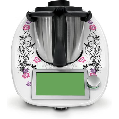 Autocollant De Protection Décoratif Compatible Avec Robot De Cuisine Thermomix Tm6 Design Sticker Adhésif Accessoires Appareil De Cuisine Imperméable Autocollant Rx042 (23 Hibiscus[GAU641929]