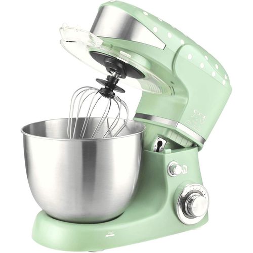Team Robot Pâtissier Avec Bol Inox 5 Litres, 6 Vitesses, 4 Accessoires, 1 000 W, Vert/Blanc, Tkg M 3014 Mi[GAU642328]