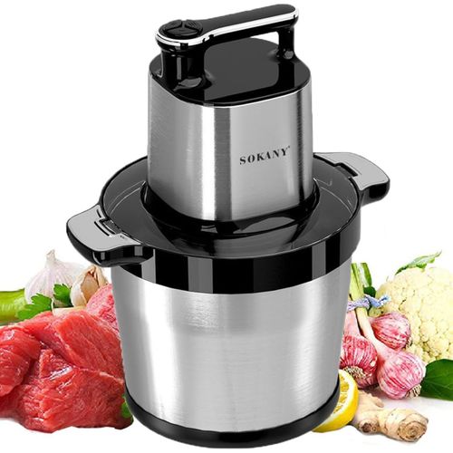 1500W Hachoir Électrique Hachoir A Viande Electrique Avec Bol Acier Inox 8L, Robot Mixeur Petit Avec 3 Niveaux De Vitesse Et 6 Lames En Inox[GAU640252]